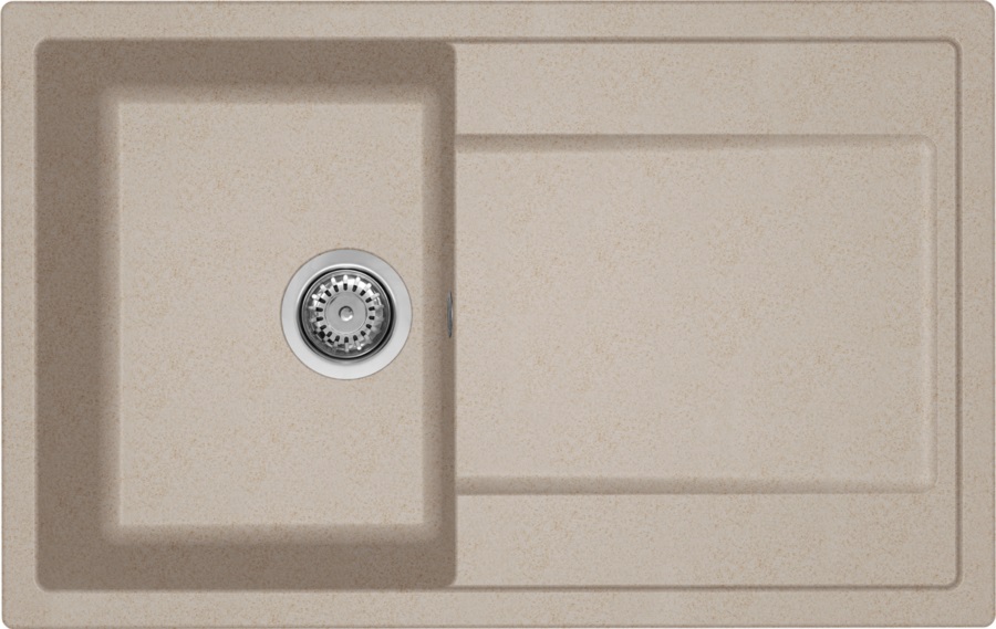 Elleci LIFE 300 Lavello da Incasso 1 Vasca con Gocciolatoio Reversibile 79 x 50 cm in Granitek Avena