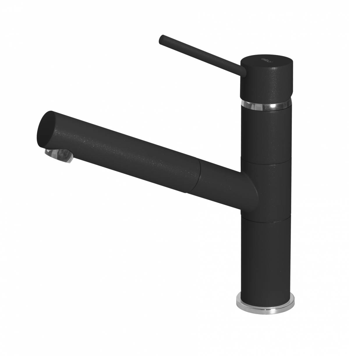 Elleci Reno Miscelatore Monocomando Cucina con Canna Girevole e Doccetta Estraibile in Keratek Nero