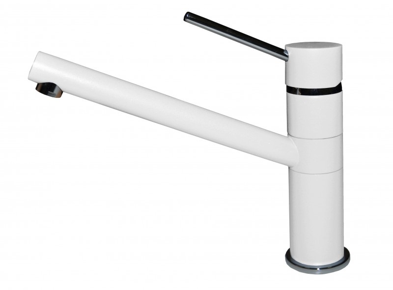 Elleci Sava Miscelatore Monocomando Cucina in Keratek Plus Bianco con Canna Girevole - MKKSAV96