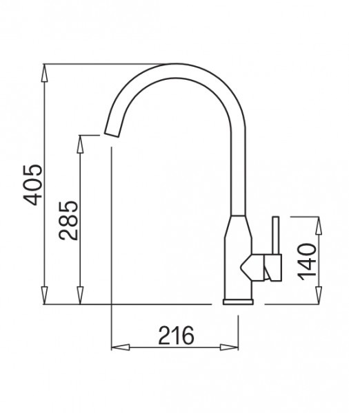 Elleci MKKADI86 Miscelatore Monocomando Cucina Adige in Keratek Plus Black Nero Assoluto con Canna Girevole