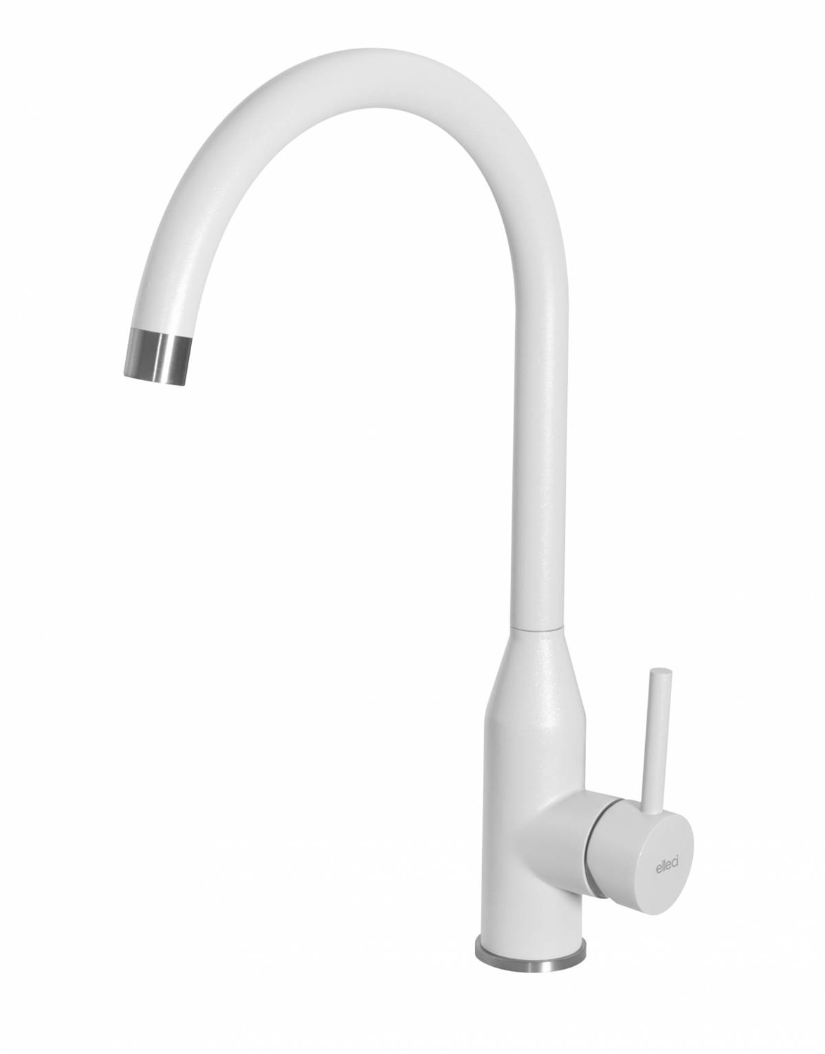 Elleci Miscelatore Monocomando Cucina Adige Keratek Plus White Bianco Assoluto con Canna Girevole