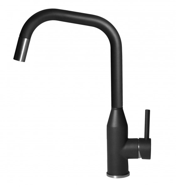 Elleci Miscelatore Monocomando Dora Plus K86 Nero Assoluto con Canna Girevole e Doccetta Estraibile in Keratek Plus