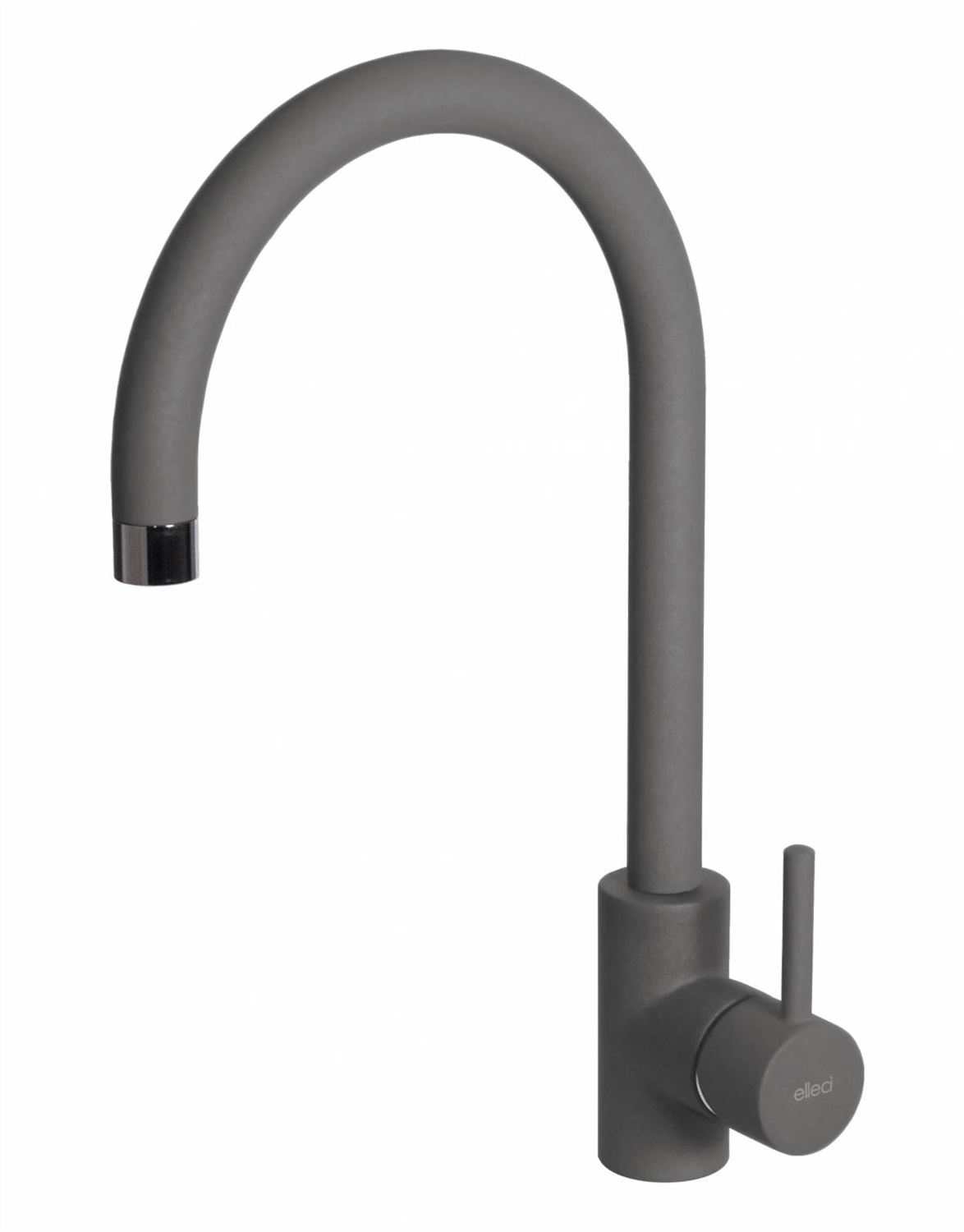Elleci Cloud Miscelatore Cucina Monocomando in Keratek® Plus Dark Grey con Canna Girevole a 360° - MKKCLO99