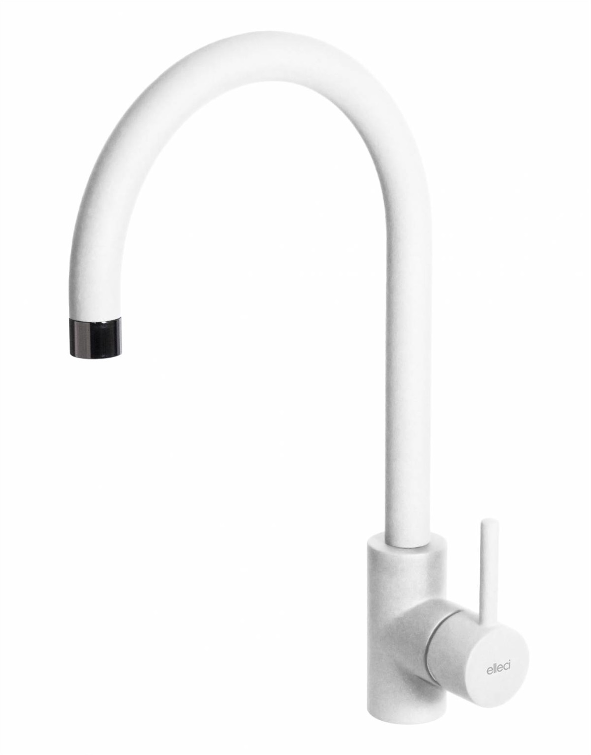 Elleci Cloud MKKCLO96 - Miscelatore Cucina Monocomando in Keratek Plus Bianco con Canna Girevole 360°