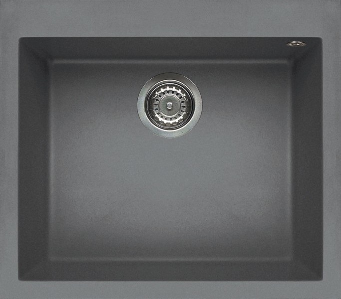 Elleci Quadra 105 Lavello da Incasso 1 Vasca 57x50 cm in Metaltek® Finitura Titanium