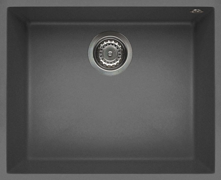 Elleci Quadra 105 Lavello Sottopiano Rettangolare in Metaltek Titanio 54x44 cm - 1 Vasca