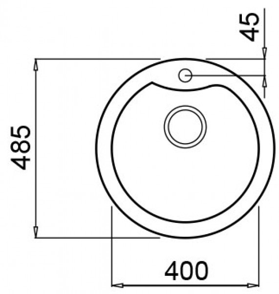 Elleci Ego Round Lavello rotondo 48,5 cm in Metaltek e Granitek Alluminio, 1 vasca, installazione sopratop/incasso