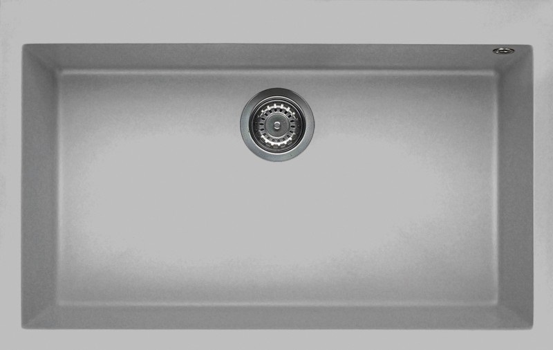 Elleci LMQ13079 Lavello da Incasso 1 Vasca Sopratop 79 x 50 cm in Granitek Alluminio - Design Quadra 130