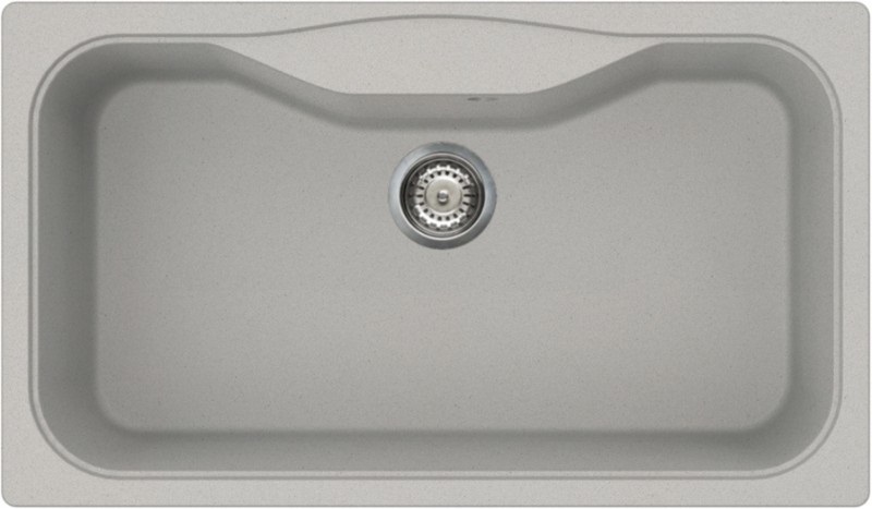 Elleci LMF36079 Lavello da Incasso 1 Vasca 860x500 mm Metaltek Finitura Aluminium - Collezione Fox 360