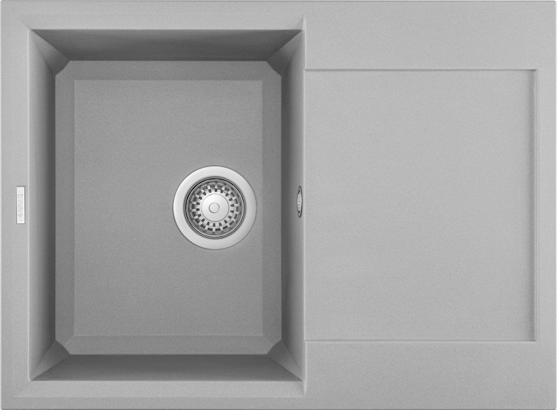 Elleci Lavello Incasso 1 Vasca 68x50 cm Granitek Aluminium con Gocciolatoio Reversibile - Easy 135