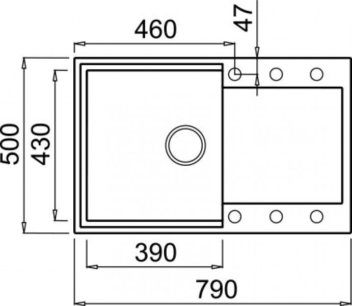 Elleci Easy 300 Lavello Incasso 1 Vasca 79x50 cm Granitek e Metaltek Alluminio con Gocciolatoio Reversibile