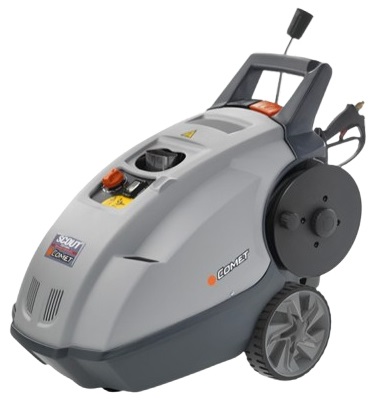Comet Scout 150 Extra - Idropulitrice ad Acqua Calda Semi-Professionale 150 bar, 540 l/h, Monofase 230V, Temperatura Max 90°C, Con Avvolgitubo