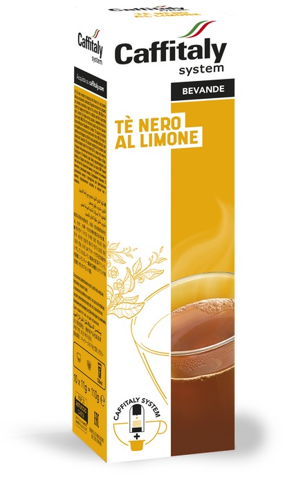 Caffitaly Tè Nero al Limone - Capsule da 10 pz, 11 g ciascuna, Bevanda Rinfrescante