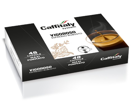 Caffitaly Vigoroso - 48 Capsule di Caffè Forte e Corposo con Note di Cacao Amaro