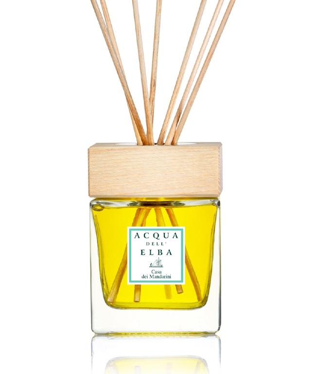 Acqua dell'Elba Profumatore d'Ambiente Casa dei Mandarini 200 ml - Fragranza con Oli Essenziali di Mandarino e Bacchette