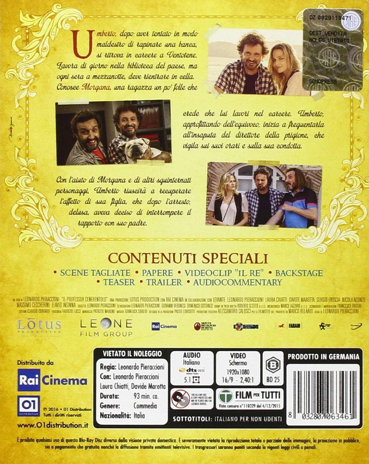 Eagle Pictures Il Professor Cenerentolo Blu-Ray - Commedia di Leonardo Pieraccioni con Ceccherini, Chiatti e Insinna