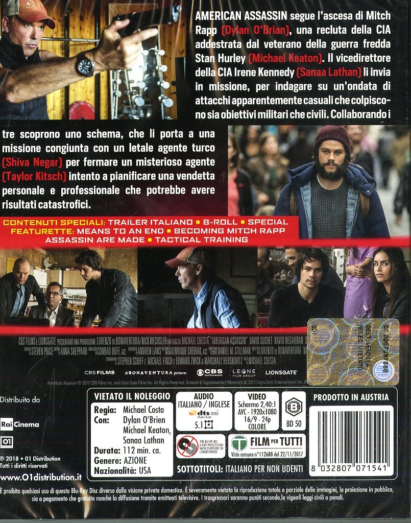Rai Cinema American Assassin Blu-ray Full HD - Edizione Italiana - Genere: Azione