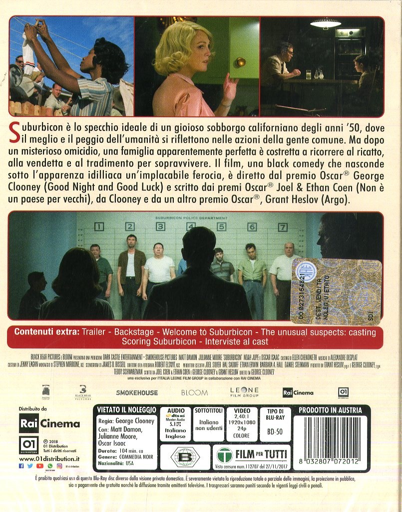 Eagle Pictures Suburbicon Blu-ray 2017 - Film Crime in Full HD, Inglese e Italiano