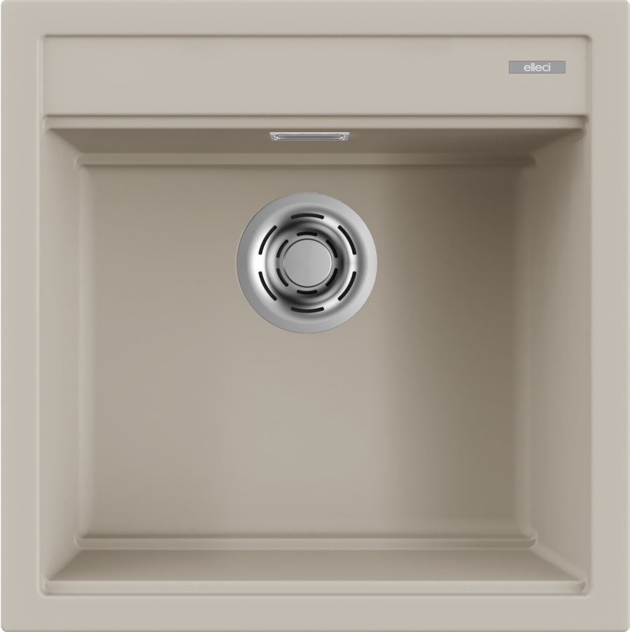Elleci Best 104 Lavello da Incasso 1 Vasca 51x51 cm Finitura Keratek Champagne