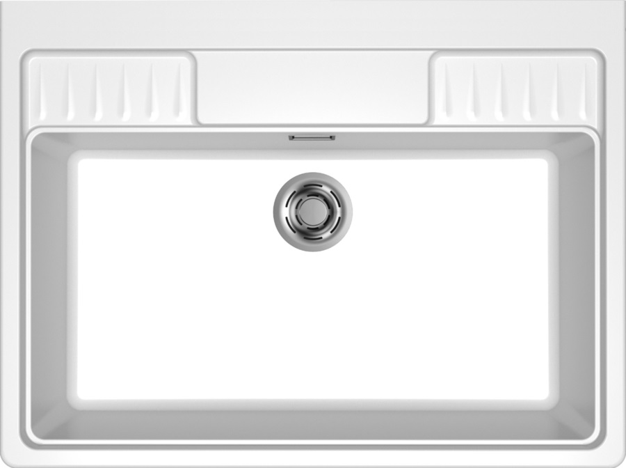 Elleci SPAZIO 900 EXTRA Lavello montato su piano Rettangolare in Keratek Bianco 1 vasca 900 x 665 mm