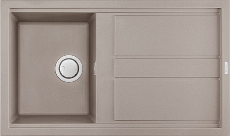 Elleci Best 400 Lavello da Incasso 1 Vasca con Gocciolatoio Reversibile in Granitek Tortora 86x51 cm