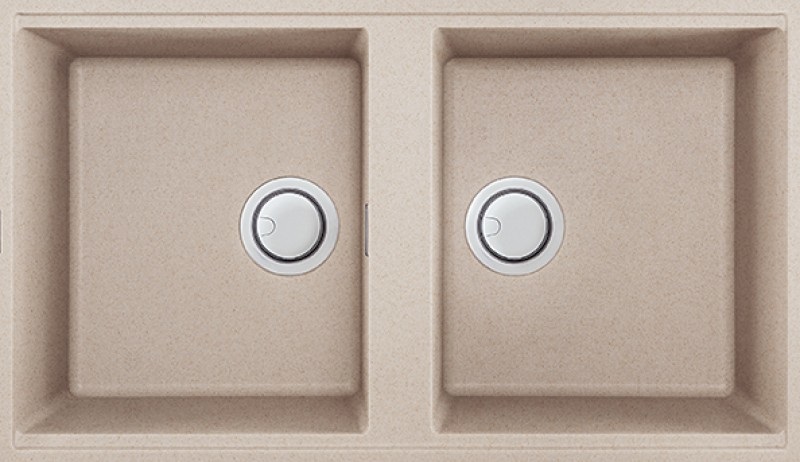 Elleci Lavello Sottopiano 2 Vasche Best 450 in Granitek Avena 83,6 x 48,8 cm - LGB45051BSO