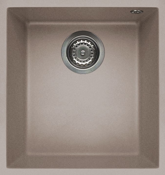 Elleci Quadra 100 Lavello da Incasso 1 Vasca Sottotop 38 x 44 cm in Granitek Tortora - LGQ10043BSO