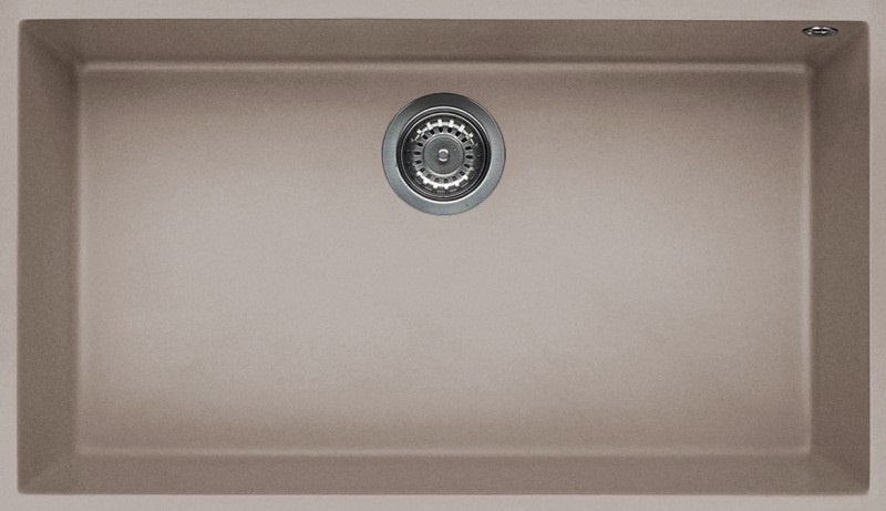 Elleci Lavello da Incasso Quadra 130 Sottotop 1 Vasca 76 x 44 cm in Granitek Tortora