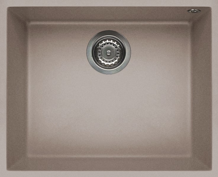 Elleci Lavello da Incasso Quadra 105 Sottotop 54x44 cm in Granitek Tortora con 1 Vasca e Accessori Inclusi