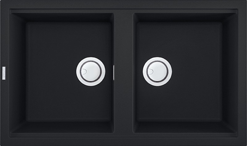 Elleci Best 450 Lavello da Incasso 86 x 51 cm in Granitek Antracite con 2 Vasche e Bordo Salva Goccia