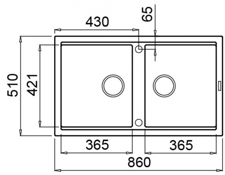 Elleci Best 450 Lavello da Incasso 86 x 51 cm in Granitek Antracite con 2 Vasche e Bordo Salva Goccia