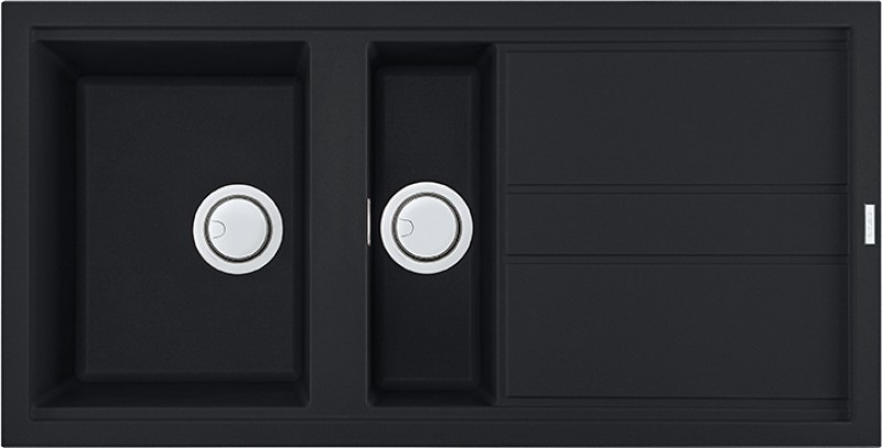 Elleci Best 475 Lavello da Incasso 100 x 51 cm in Granitek Antracite con 1 Vasca e Mezza e Gocciolatoio Reversibile