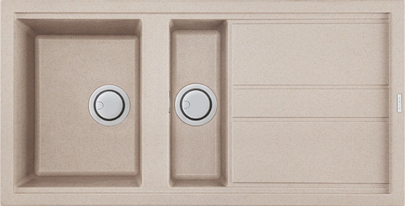 Elleci Best 475 Lavello 1 Vasca e Mezza con Gocciolatoio Reversibile 100 x 51 cm in Granitek Avena