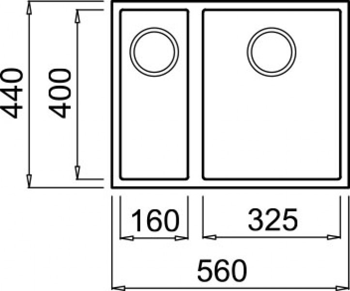 Elleci Lavello da Incasso Quadra 150 Sottotop 2 Vasche 56x44 cm Granitek Tortora con Sifone Salvaspazio