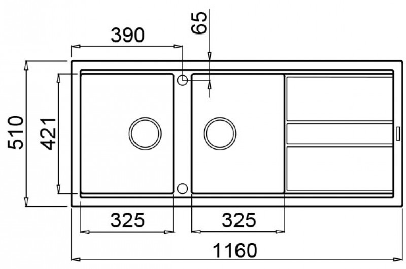 Elleci Best 500 LGB50059 Lavello da Incasso 2 Vasche con Gocciolatoio Reversibile in Granitek Antracite - Dimensioni 116x51 cm