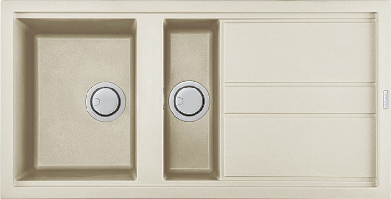 Elleci Best 475 LGB47562 Lavello 1 Vasca e Mezza con Gocciolatoio Reversibile Sopratop 100 x 51 cm Granitek Bianco Antico