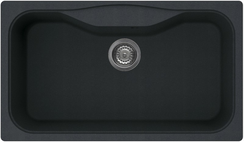 Elleci Fox 360 Lavello da Incasso 1 Vasca in Granitek Antracite 86x50 cm con Sifone Salvaspazio e Accessori Inclusi