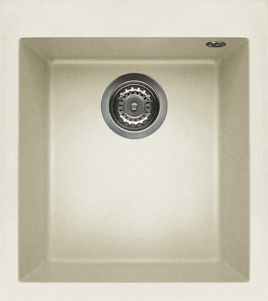 Elleci Quadra 100 Lavello da Incasso 1 Vasca Sopratop 41 x 50 cm in Granitek Bianco Antico