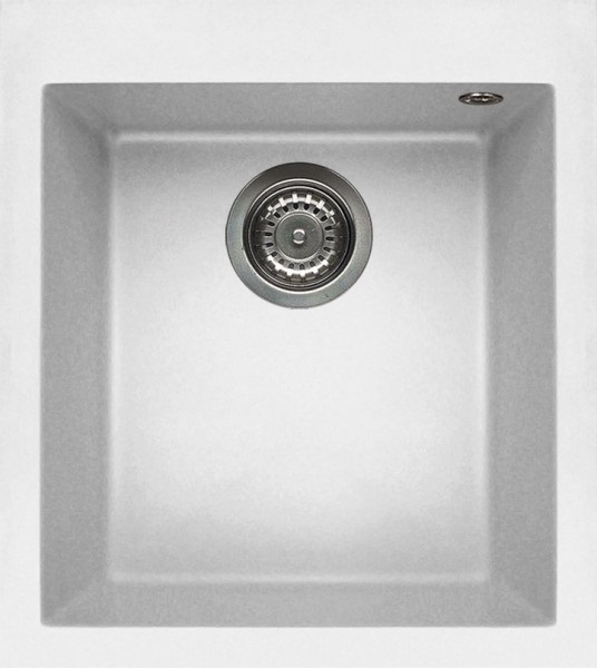 Elleci Quadra 100 Lavello Incasso 1 Vasca in Granitek Bianco - Dimensioni 410x500 mm, Foro Incasso 390x480 mm, Accessori Inclusi