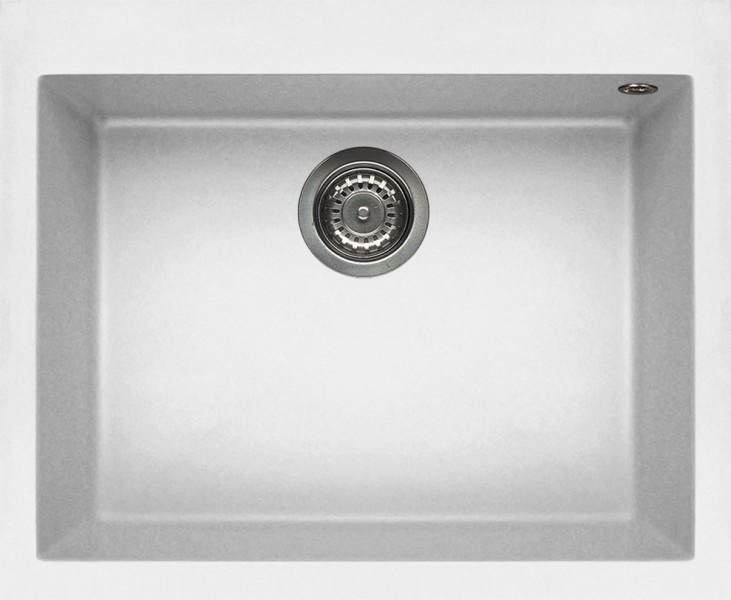 Elleci Quadra 110 Lavello da Incasso 1 Vasca 61x50 cm in Granitek Bianco - Design Minimo e Contemporaneo