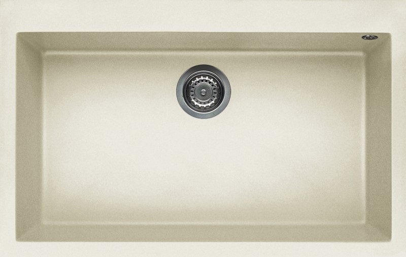 Elleci Lavello da Incasso Quadra 130 - 1 Vasca 79x50 cm in Granitek Bianco Antico - LGQ13062