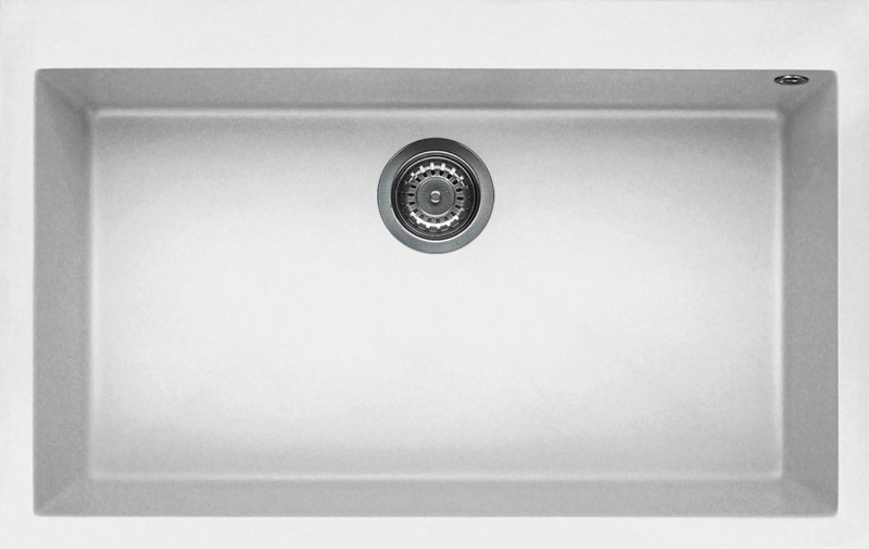 Elleci Quadra 130 Lavello da Incasso 1 Vasca in Granitek Bianco - Dimensioni 79x50 cm