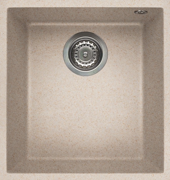 Elleci Quadra 100 Lavello Sottotop 1 Vasca Rettangolare in Granitek Avena 38x44 cm
