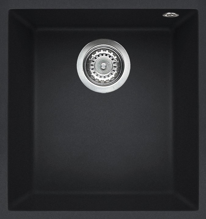 Elleci Quadra 100 Sottotop Lavello 1 Vasca Rettangolare in Granitek Antracite 38x44 cm