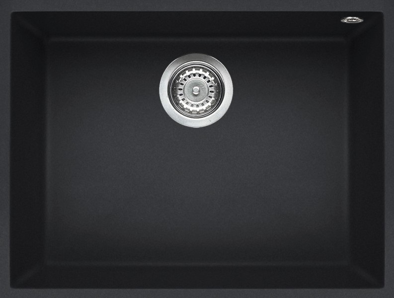 Elleci Lavello da Incasso Quadra 110 Sottotop 1 Vasca 58x44 cm in Granitek Antracite - LGQ11059BSO