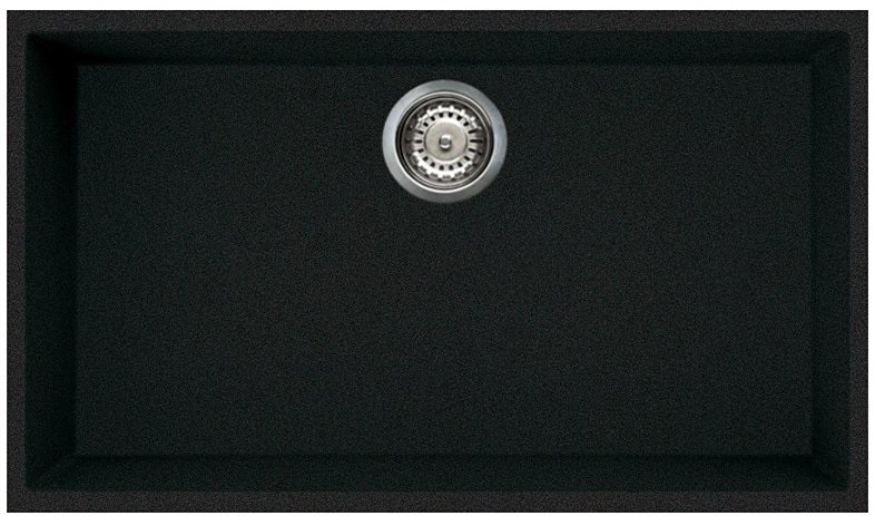 Elleci Quadra 130 Lavello Sottotop 1 Vasca 76x44 cm in Granitek Antracite - LGQ13059BSO