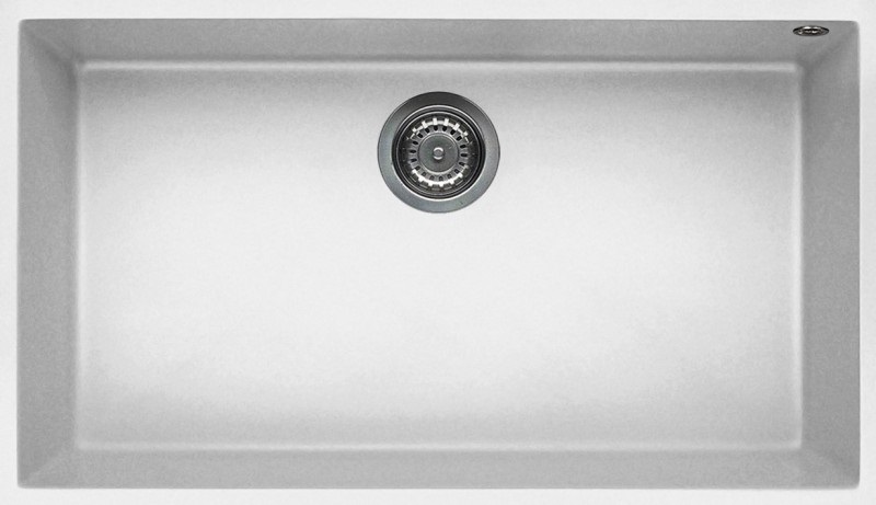 Elleci Lavello da Incasso Quadra 130 Sottotop 1 Vasca 76x44 cm in Granitek Bianco - LGQ13068BSO
