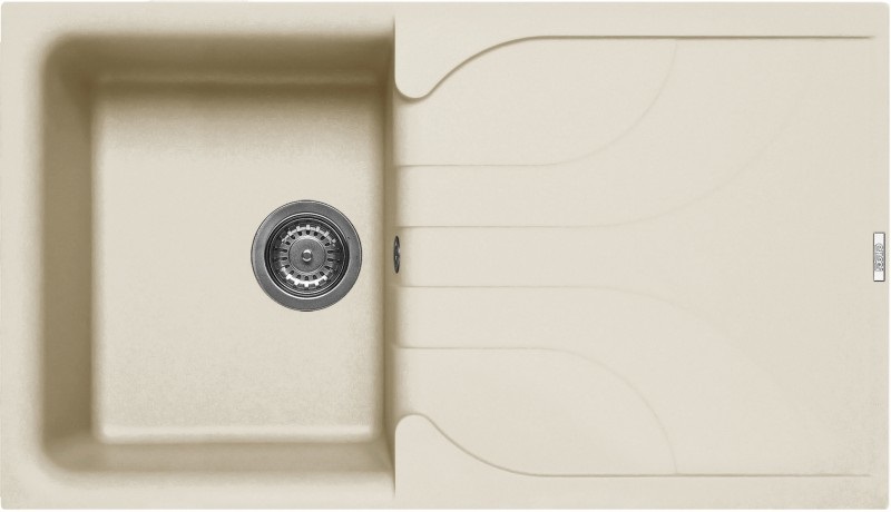 Elleci Ego 400 Lavello Incasso 1 Vasca 86x50 cm con Gocciolatoio Reversibile in Granitek Bianco Antico - LGE40062