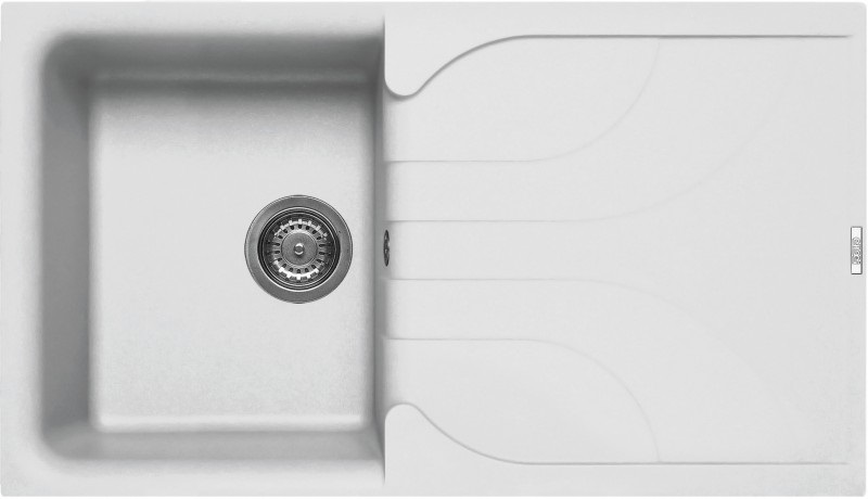 Elleci Ego 400 Lavello Montato su Piano Rettangolare in Granitek Bianco con Gocciolatoio Reversibile - LGE40068