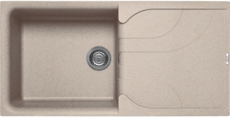 Elleci Ego 480 Lavello da Incasso 1 Vasca con Gocciolatoio Reversibile 100x50 cm in Granitek Avena